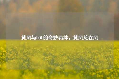 黄风与LOL的奇妙羁绊，黄风龙卷风