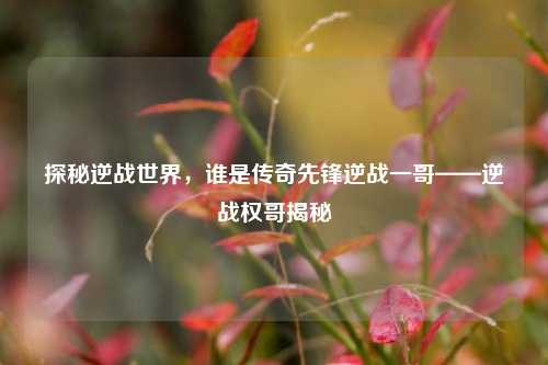 探秘逆战世界,谁是传奇先锋逆战一哥——逆战权哥揭秘