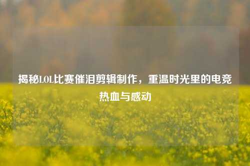 揭秘LOL比赛催泪剪辑制作,重温时光里的电竞热血与感动