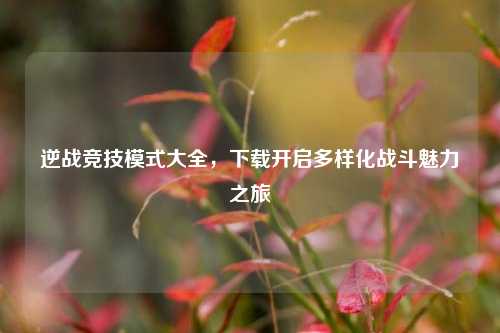 逆战竞技模式大全，下载开启多样化战斗魅力之旅