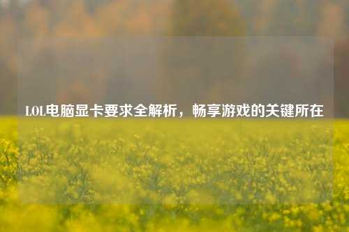 LOL电脑显卡要求全解析,畅享游戏的关键所在