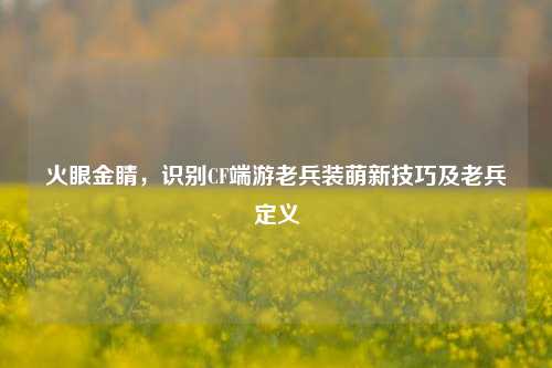 火眼金睛，识别CF端游老兵装萌新技巧及老兵定义