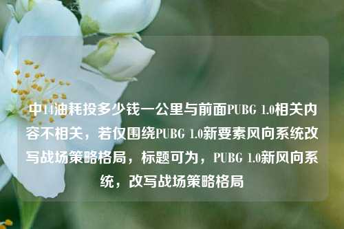 中14油耗投多少钱一公里与前面PUBG 1.0相关内容不相关，若仅围绕PUBG 1.0新要素风向系统改写战场策略格局，标题可为，PUBG 1.0新风向系统，改写战场策略格局