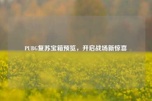PUBG复苏宝箱预览，开启战场新惊喜