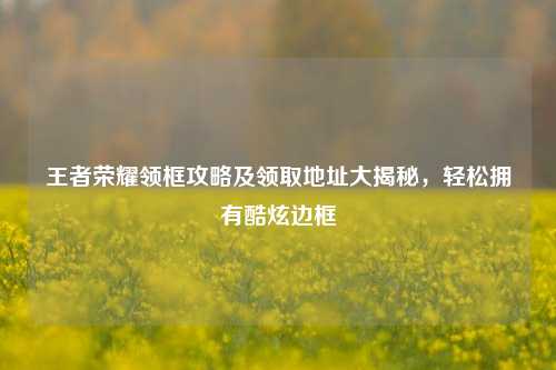 王者荣耀领框攻略及领取地址大揭秘，轻松拥有酷炫边框