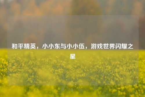 和平精英，小小东与小小伍，游戏世界闪耀之星