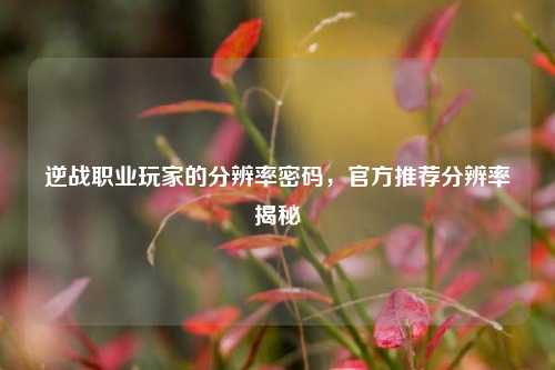 逆战职业玩家的分辨率密码，官方推荐分辨率揭秘
