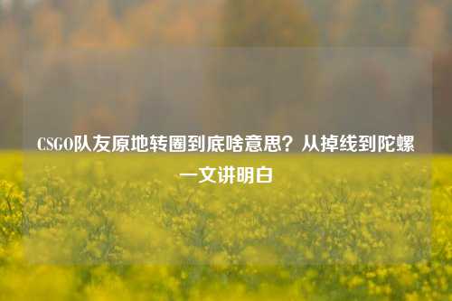 CSGO队友原地转圈到底啥意思?从掉线到陀螺一文讲明白