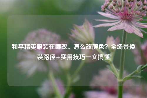 和平精英服装在哪改、怎么改颜色？全场景换装路径+实用技巧一文搞懂