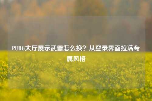 PUBG大厅展示武器怎么换？从登录界面拉满专属风格