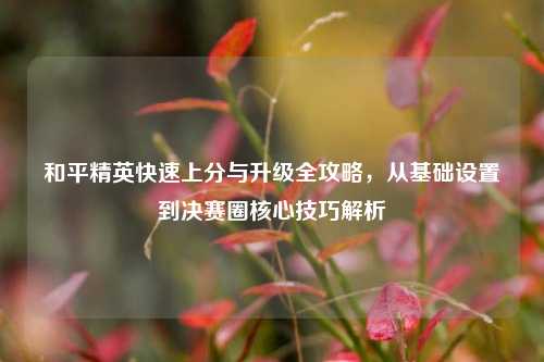 和平精英快速上分与升级全攻略，从基础设置到决赛圈核心技巧解析
