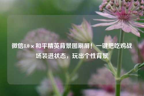 微信8.0×和平精英背景图刷屏！一键把吃鸡战场装进状态，玩出个性背景