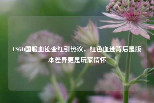 CSGO国服血迹变红引热议，红色血迹背后是版本差异更是玩家情怀