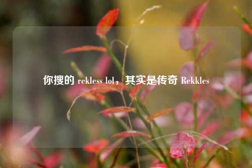 你搜的 rekless lol，其实是传奇 Rekkles