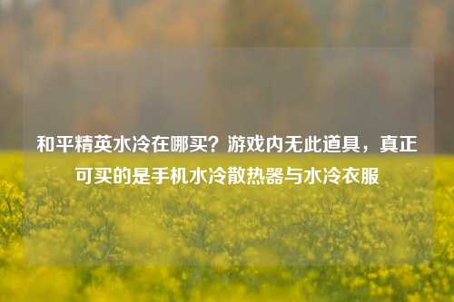 和平精英水冷在哪买?游戏内无此道具,真正可买的是手机水冷散热器与水冷衣服