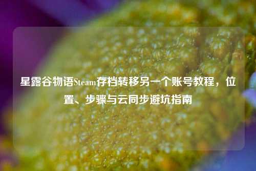 星露谷物语Steam存档转移另一个账号教程，位置、步骤与云同步避坑指南