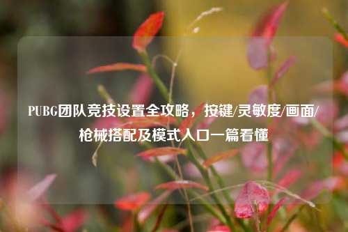 PUBG团队竞技设置全攻略,按键/灵敏度/画面/枪械搭配及模式入口一篇看懂