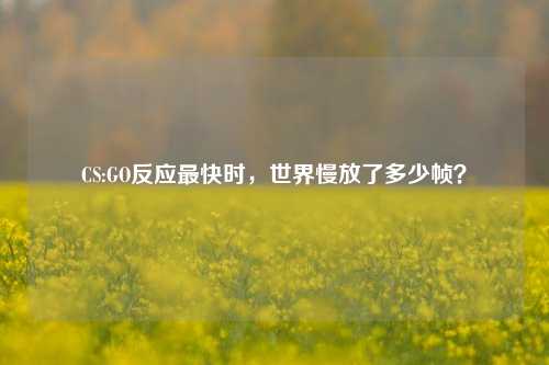 CS:GO反应最快时,世界慢放了多少帧?